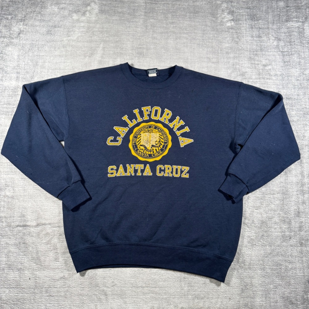 University Of California Santa Cruz Sweatshirt Mens XL Navy Blue Vtg Jansport